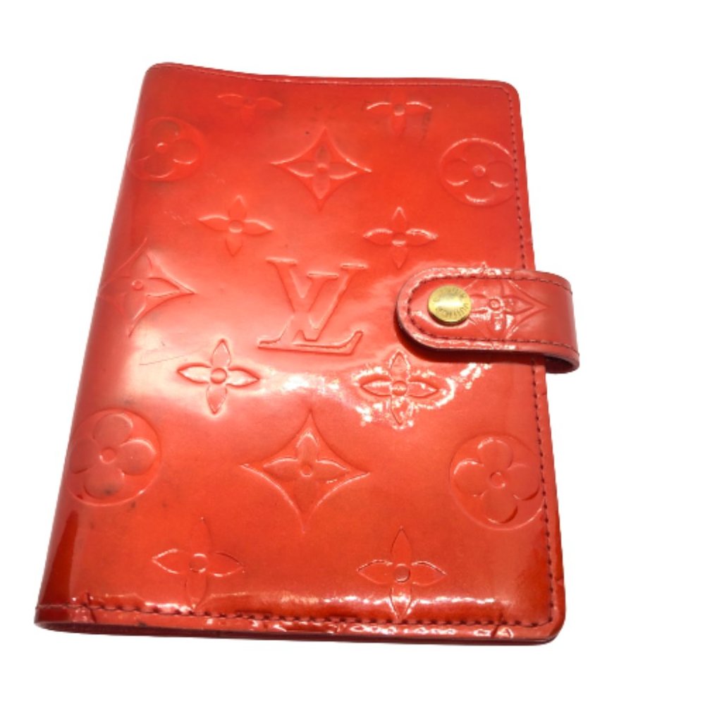 Louis Vuitton Agenda - Red Patent Leather Notebook Binder / Cover